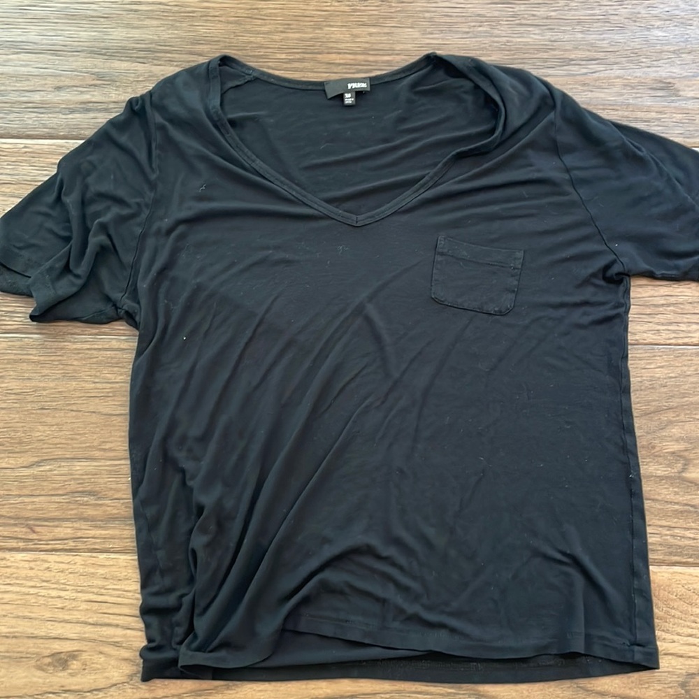 Wilfred Free Black T-shirt with Front Pocket from Aritzia